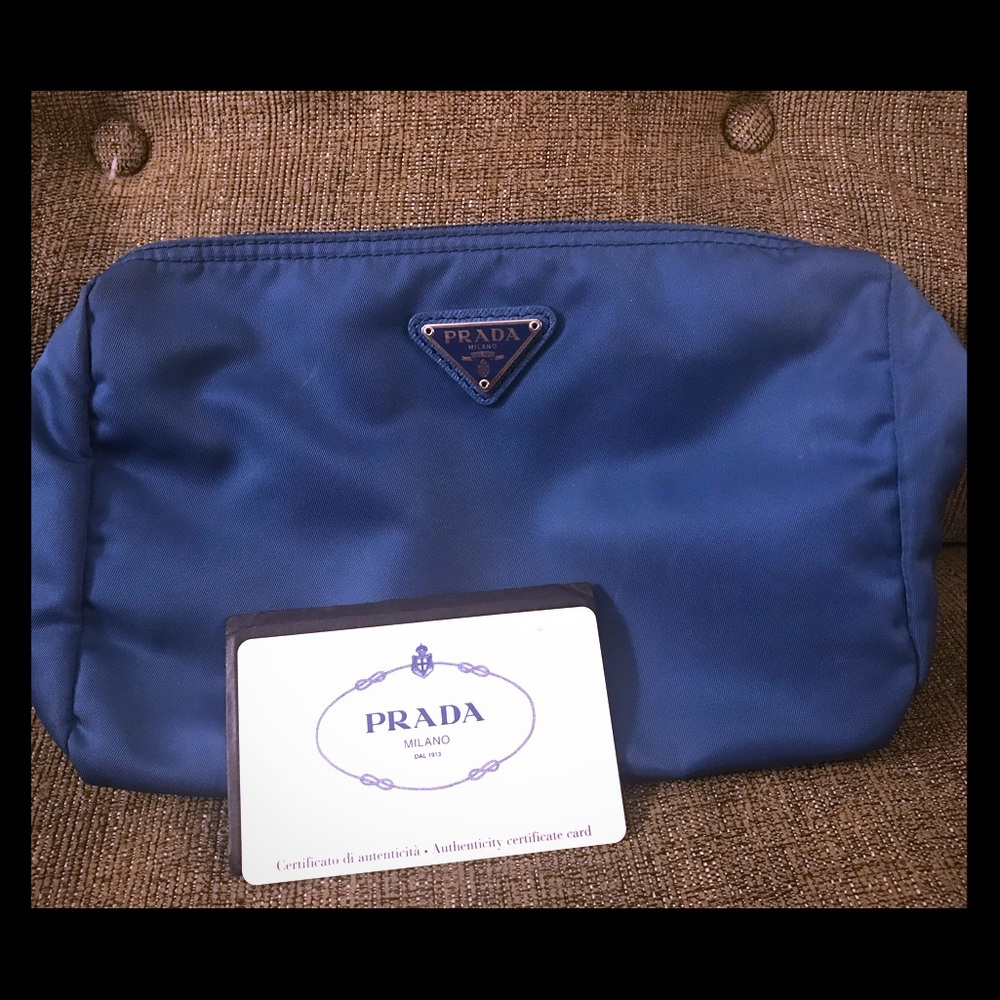 Prada blue pouch